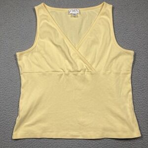 Ann Taylor Loft Top Women's XLP Butter Yellow Sleeveless Babydoll Preppy Classic